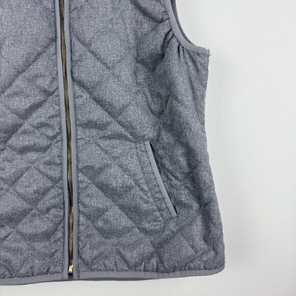 Old Navy Women's Gray Lightweight Quilted Zip-Front Vest, Size M - Picture 3 of 7